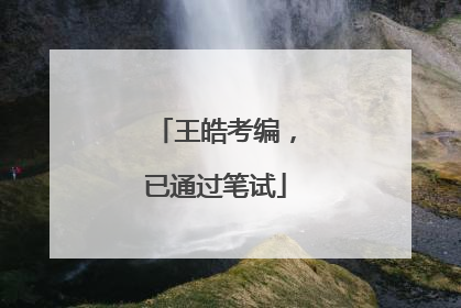 王皓考编，已通过笔试